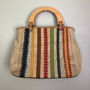 Relic Fabric/Faux Leather Colorful Ric Rac Bag